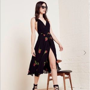Reformation Sunburst Wrap Dress in petals size L